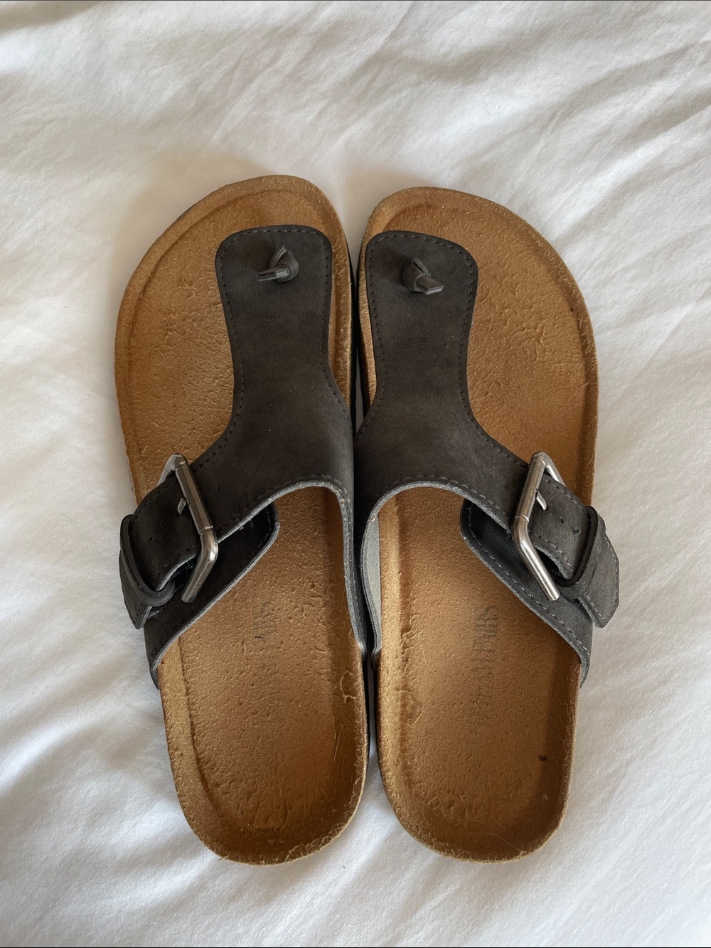 Gray Suede Buckle Thong Sandals-Soft! One of your best purchases on Poshmark! - Picture 5 of 6